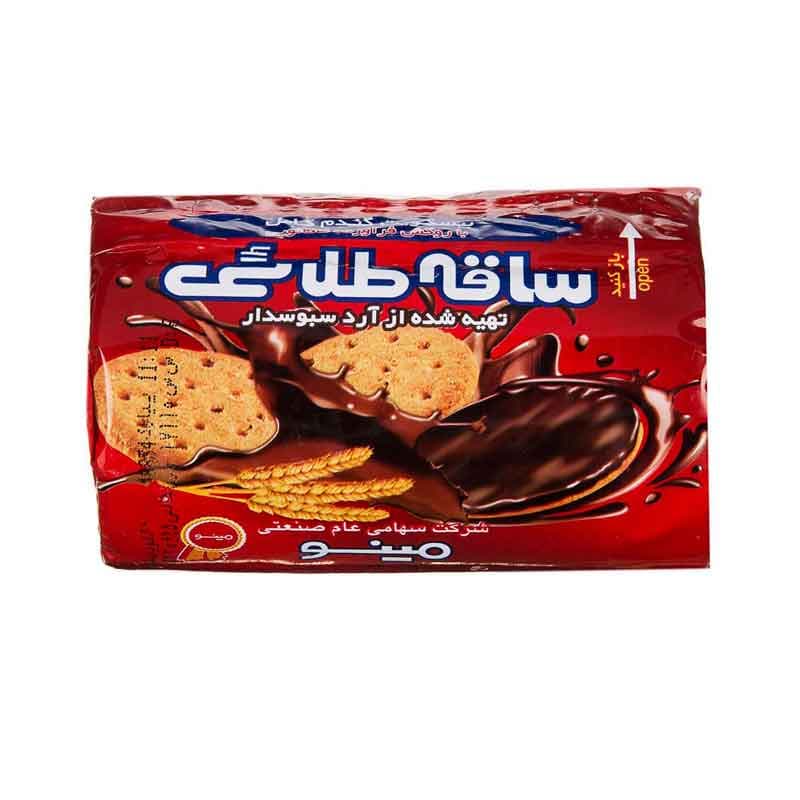مینو بیسکویت ساقه طلایی لیوانی با روکش شکلاتی