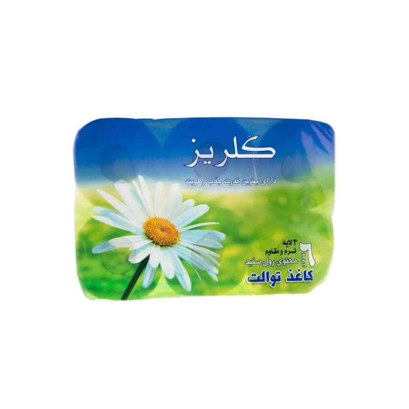 گلریز دستمال توالت 6رول سفید