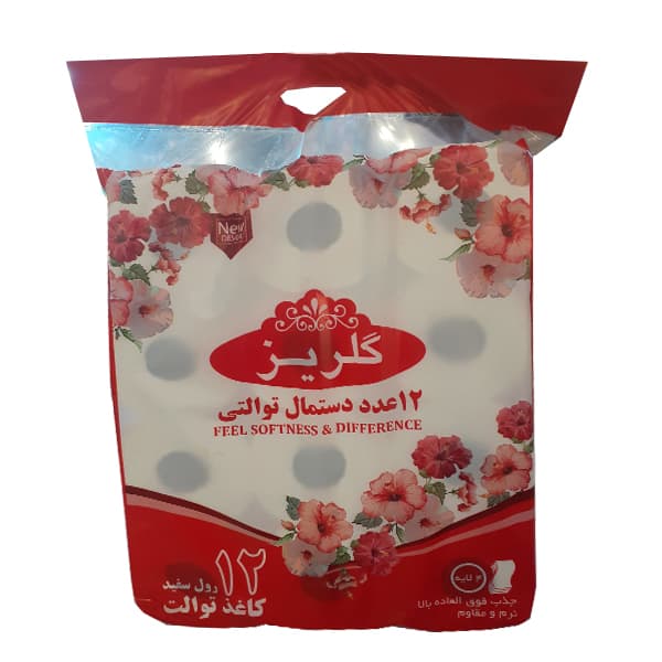 گلریز دستمال توالت 12رول سفید