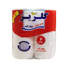 گلریز دستمال توالت 4رول سفید