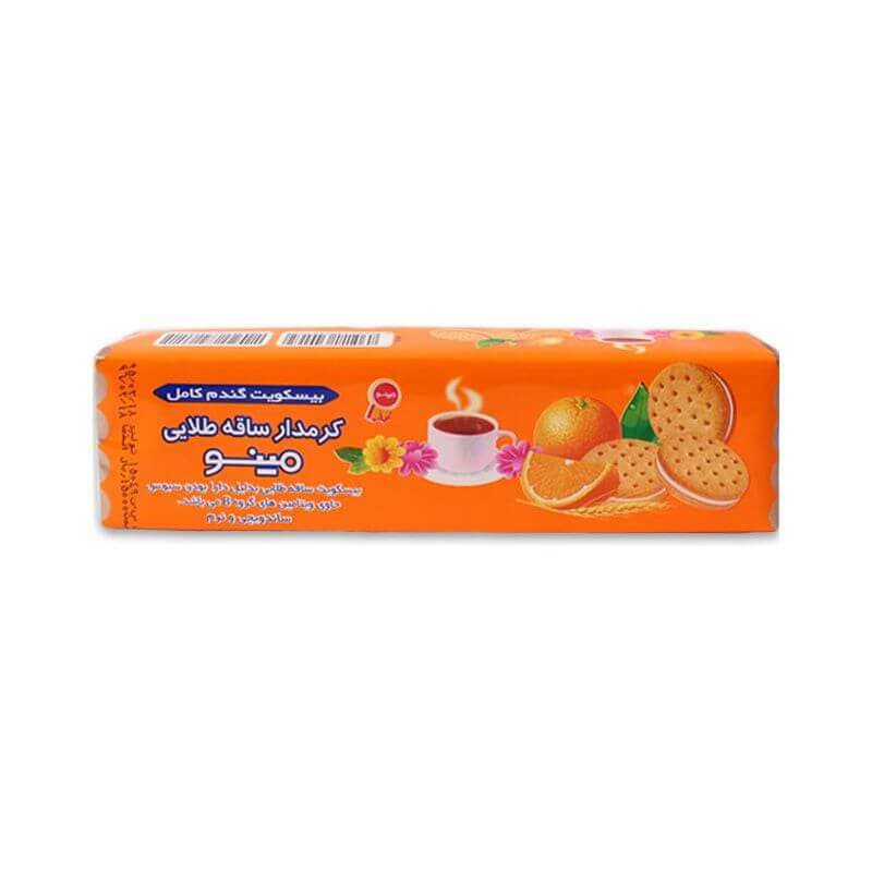 مینو بیسکویت ساقه طلایی کرمدار پرتقالی 192گ