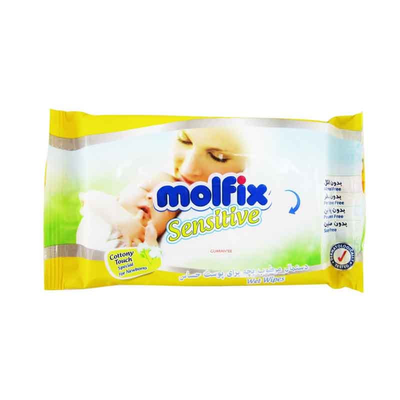 مولفیکس دستمال مرطوب بچه پوست حساس 20*24ع