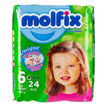 مولفیکس پوشک سایز 6 (15ک) 3بعدی 4*24