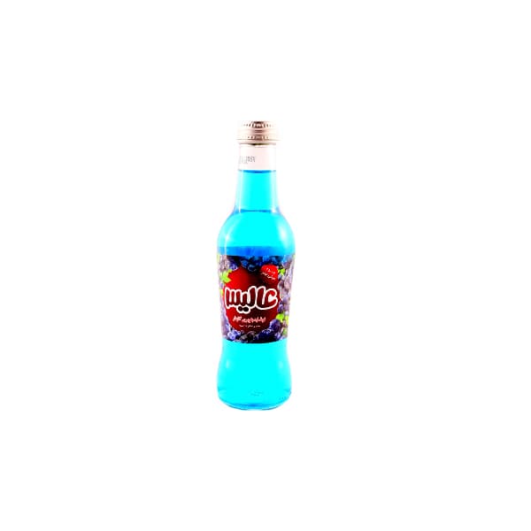 عالیس آبمیوه گازدار شیشه 250م بلوبری