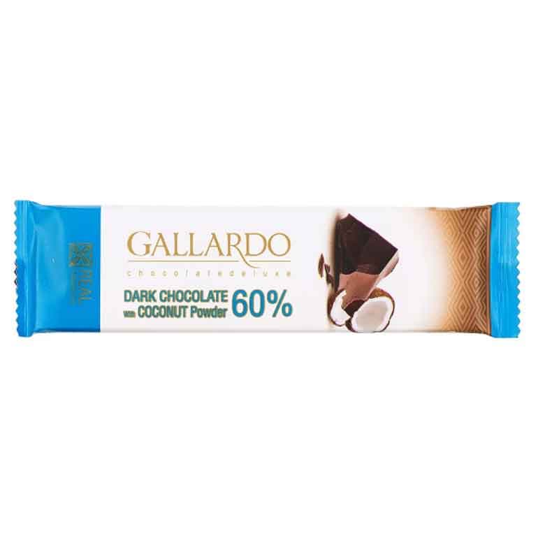 شکلات تابلت 23گ گالاردو تلخ 60% نارگیل