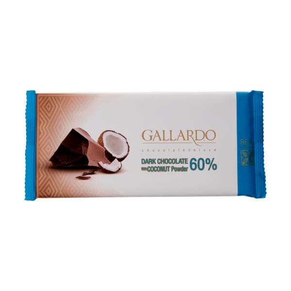 فرمند شکلات تابلت 65گ گالاردو با نارگیل تلخ 60%