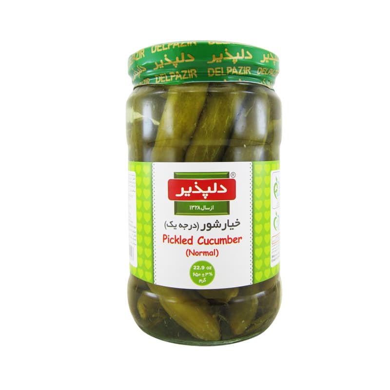 دلپذیر خیارشور  شیشه درجه یک 650 گرمی
