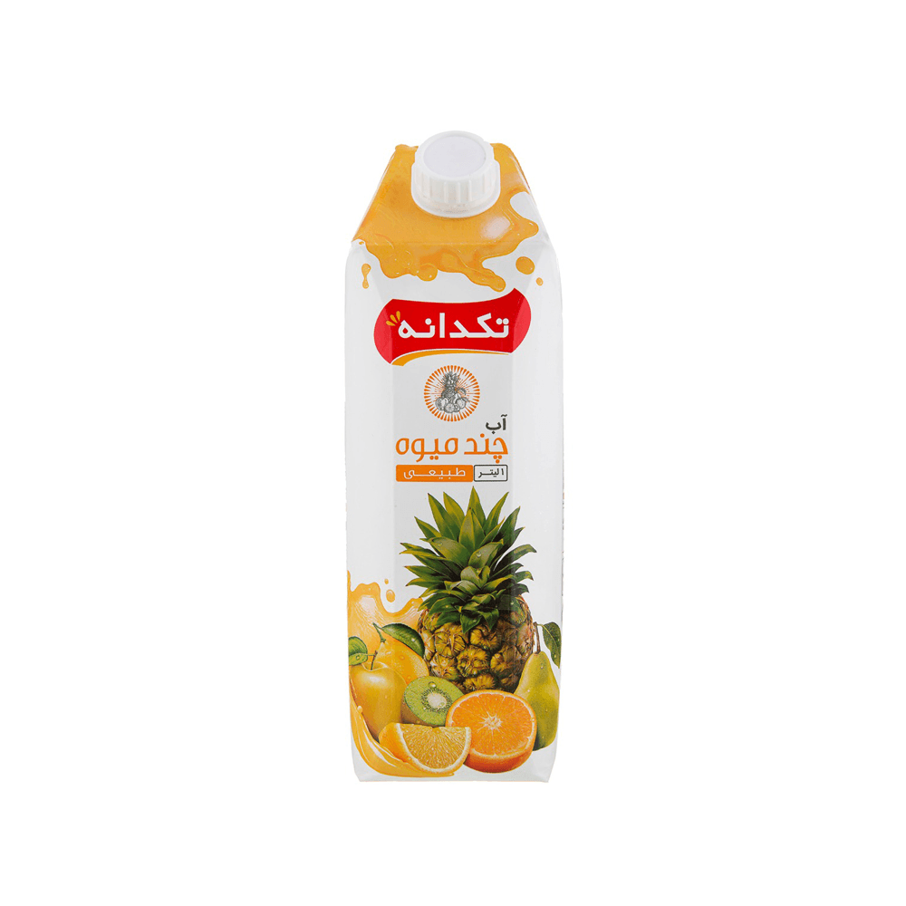 تکدانه  اب میوه یک لیتری  کریستال 12 ع چند میوه