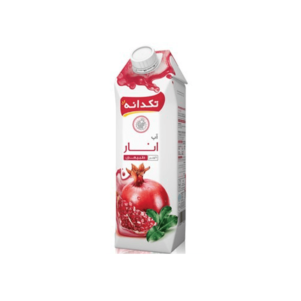 تکدانه  اب میوه یک لیتری  کریستال 12 ع انار