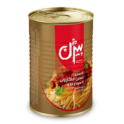 بیژن کنسرو مایه ماکارونی با سویا و قارچ380گرم