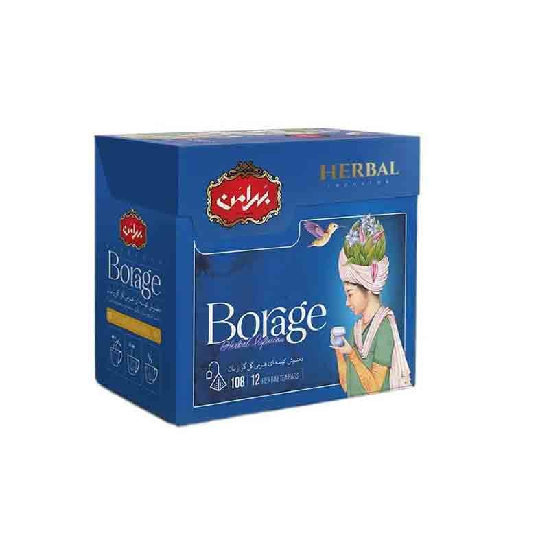 بهرامن  دمنوش گل گاو زبان 12 عددی
