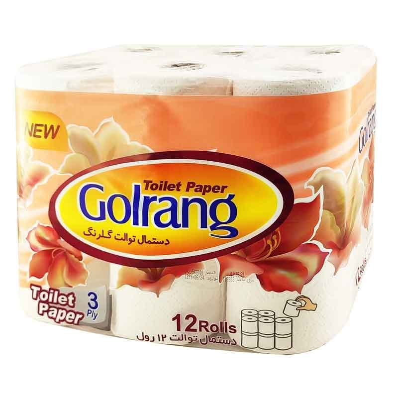 گلرنگ دستمال  توالت 12 قلو