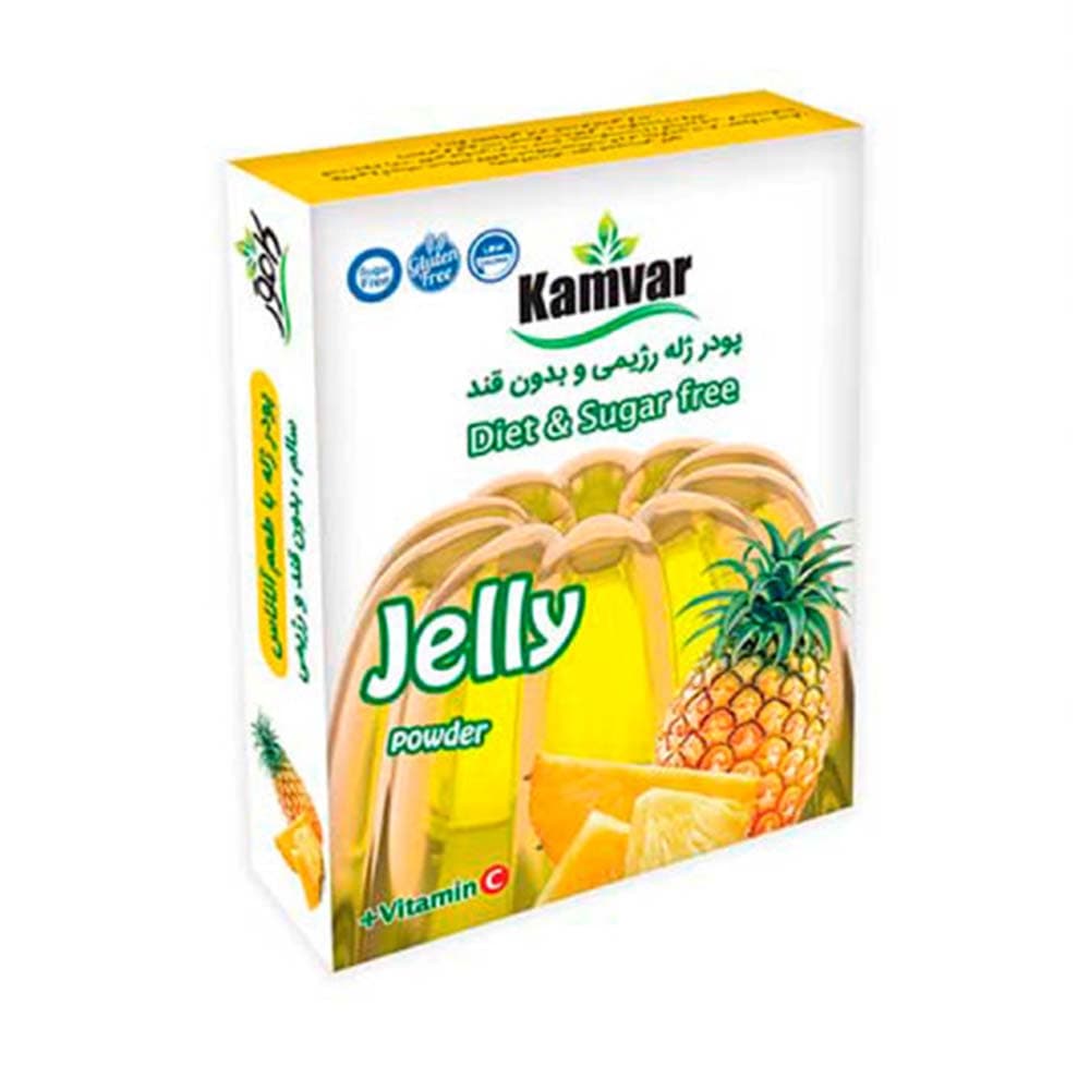 کامور پودر ژله بدون قند آناناس 36گرمی