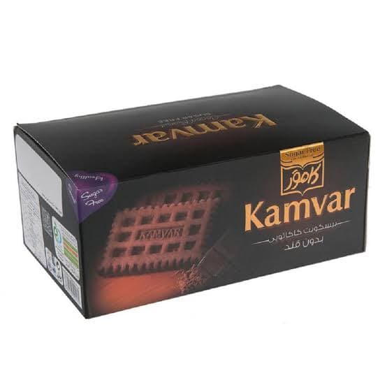 کامور بیسکوئیت کاکائو بدون قند 360گرم