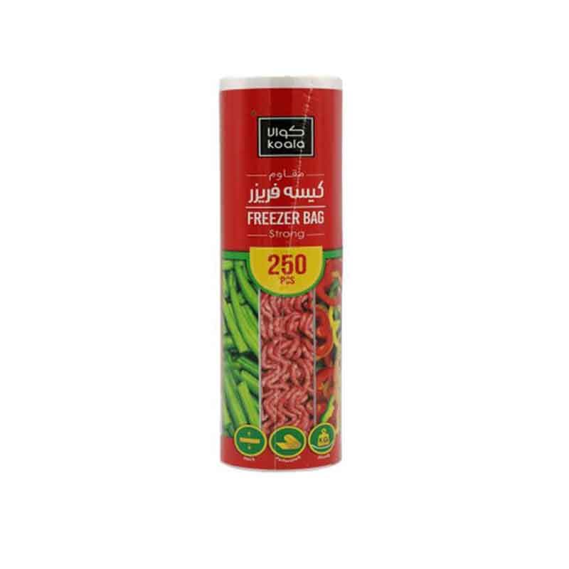 کوالا کیسه فریزر رول اقتصادی مقاوم تجزیه پذیر 35*25 شیرینگ 250 عددی