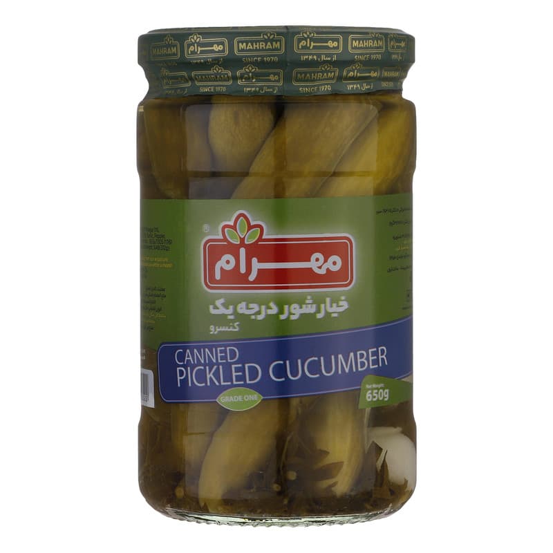 مهرام خیارشور درجه یک 650گرم شیشه
