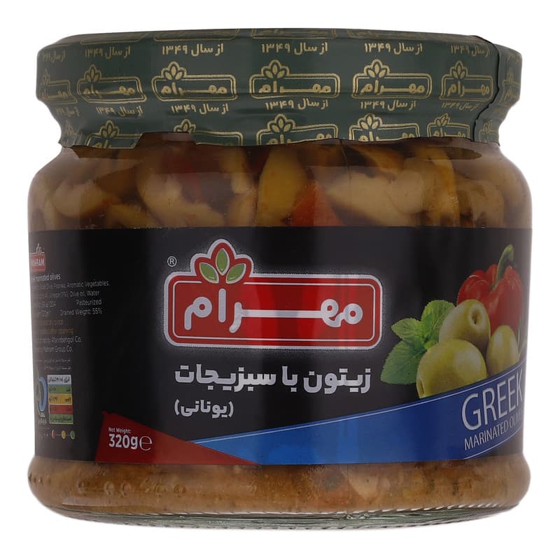 مهرام زیتون 320گ با سبزیجات مدیترانه